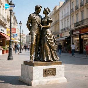 Estatua de Bronce de Pareja Besándose a Tamaño Real, Fundida a Mano, <span class=keywords><strong>Escultura</strong></span> Romántica para Exhibición en Jardín Exterior - Product Image 4