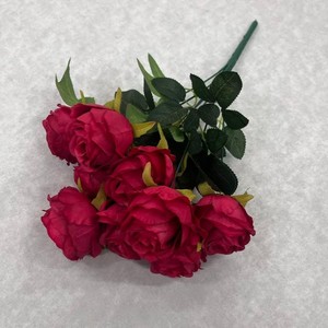Flor Artificial de Seda <span class=keywords><strong>Hana</strong></span> Ken, Modelo Rosa Montaña Nevada de <span class=keywords><strong>9</strong></span> Cabezas 042, Alta Simulación, Arreglo Romántico para Pasillo, Arco de Hotel - Product Image 3