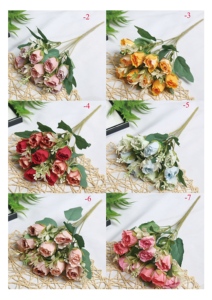 Wholesale Ten Heads <strong>Small</strong> Rose Artificial Flowers Multiple Colors Bulk Supply for Cross Border Floral Decoration Business - Product Image 6