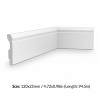 Plinthe PS au design minimaliste, résistante à l'humidité, durable, écologique, anti-insectes, résistante à la pourriture, filmée, installation facile