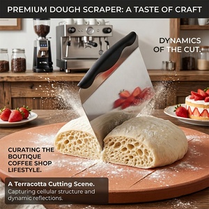 Raschietto Angolato in Acciaio Inox per Impasto, Taglierina Manuale in Acciaio Inox per Pane e Impasto Lievitato, per Panifici Domestici - Product Image 3