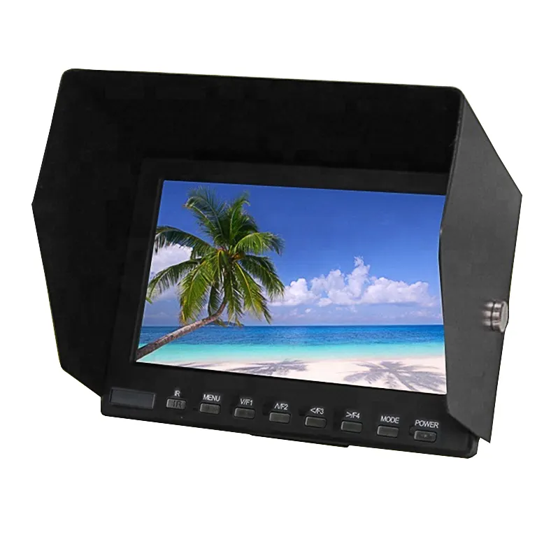 Monitor de vídeo portátil, monitor de vídeo com entrada av 1080 p full hd dslr lcd led de 7 polegadas com entrada hd e saída hd
