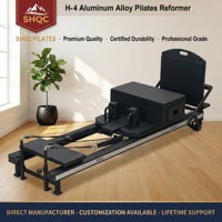 Cama de Pilates Plegable de Aleación de Aluminio Ajustable con Riel Completo y Resistencia de Muelles, Entrenador Multifunción para la Salud