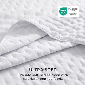Bedsure mền Nữ Hoàng Kích thước siêu mềm Quilt bedding Trắng bedspread phòng ngủ hiện đại Trọng lượng nhẹ tất cả các mùa <span class=keywords><strong>Comforter</strong></span> 90x96 nhà - Product Image 3