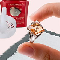 Panier de nettoyage pour bijoux en daim avec solution de lavage et détergent liquide pour l'argent sterling oxydé, pour la décontamination