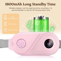 Ceinture de soulagement corporel à domicile, 6 modes de chaleur et de vibration, rechargeable par USB, batterie 2000 mAh, portable, pour le soulagement abdominal et les soins féminins