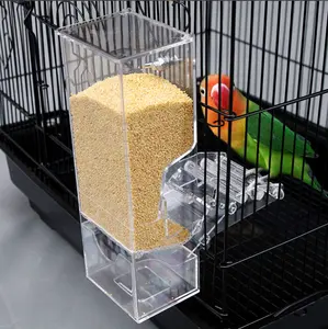 Papağan otomatik yem sistemleri kuş tohum besleyici için kafes Birdhouse kitleri besleyici kuşlar için toptan özel ağır akrilik çanaklar