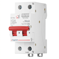 Pour Legrand Disjoncteur Différentiel Compact RX3RK-C25/1P+N/030E RCBO 419399 en Plastique avec Protection LI