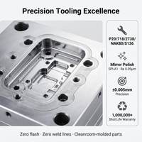 Fabrication de moules en plastique, moulage par injection de haute précision, polissage miroir, échantillon T1, moule pour dispositifs médicaux, moule à paroi mince, acier P20 personnalisé, 1M
