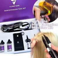 R UV Light Hair Extension Machine Led UV Extensions de Cheveux Humains U V Light Cure Adhésif Invisible Hair Extension System Resin Gel