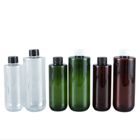 Bouteille de lotion en plastique PET ronde à fond bombé personnalisée de 300 ml et 500 ml, emballage pour shampooing et soins de la peau, bouteille de lotion pour hôtel
