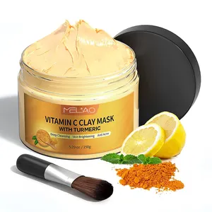 Deep Cleansing Face Mask Skin Care Whitening Collagen Facial Mask Vitamin C Turmeric Clay Mask For Acne And Dark Spots