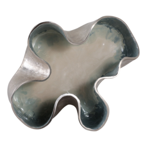 Ciotola decorativa astratta in alluminio per bancone cucina, decorazione per la casa in stile costiero, centrotavola per tavolino da caffè - Product Image 6