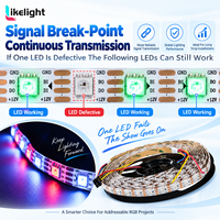 Bande LED RGB WS2815 SMD5050 DC12V 144 Pixels par Mètre, PCB 12mm, Lumière à Pixels Adressables, Conception de Secours à Double Signal, Rouleau de 1M
