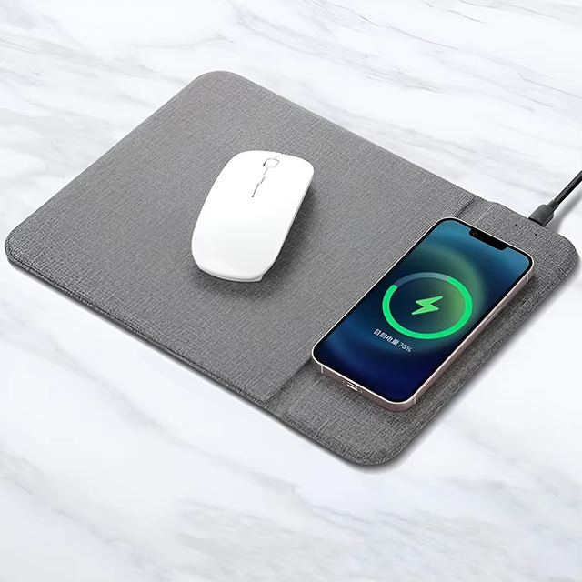 Multi-color Custom logo Wireless Charging Mouse Pad, 15W Wireless Fast Charging Folding Stand Mouse Pad
