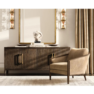 Hiện Đại Mỹ phong cách sang trọng Đồ nội thất trong nhà chất lượng cao Gỗ Sồi Khung tủ kim loại phần cứng phòng khách tủ - Product Image 6