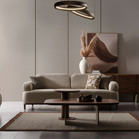 Ensemble de canapés modulaires de luxe en tissu polaire crème, style italien moderne, pour salons de centres commerciaux et appartements