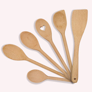 Cuchara <span class=keywords><strong>de</strong></span> <span class=keywords><strong>madera</strong></span> <span class=keywords><strong>de</strong></span> haya con logotipo personalizado al por mayor, espátula, tenedor, cucharón, <span class=keywords><strong>pinzas</strong></span>, tornero, utensilios <span class=keywords><strong>de</strong></span> cocina para servir - Product Image 1