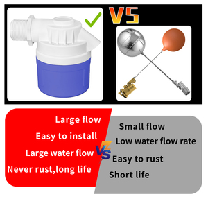 Vanne de contrôle automatique du niveau d'<span class=keywords><strong>eau</strong></span> en plastique à grand débit réglable, mini-vanne d'arrêt manuelle pour réservoir d'<span class=keywords><strong>eau</strong></span> avec garantie de 3 ans - Product Image 4