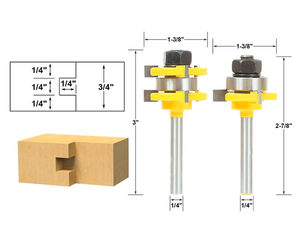 L-N147 <span class=keywords><strong>8mm</strong></span> 1/2 pouce 1/4 pouce tige assortie langue et <span class=keywords><strong>rainure</strong></span> mèches de toupie ensemble de 2 pièces avec ensemble de fraises à bois ensemble de mèches de toupie - Product Image 3