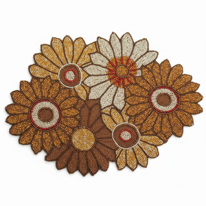 Chemin de Table en Coton Perlé Argent Or Chemin de Table Décoratif de Noël Chemin de Table de Ferme - Product Image 1