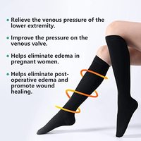 Femmes Hommes Genou Haute Compression Chaussettes 15-20 mmHg Meilleur pour Athlétisme Courir Vol Voyage Soutien