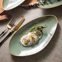 Service de table réactif en céramique et porcelaine, assiettes irrégulières, bols, pour restaurants et hôtels, collection unique et créative