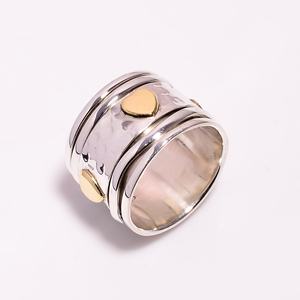 วงแหวนหมุนวนชั่วนิรันดร์แหวนพลอยสีเงินตั้งขอบเครื่องประดับปาร์ตี้งานแต่งงานสำหรับของขวัญหมั้นขายส่งสปินเนอร์ - Product Image 1