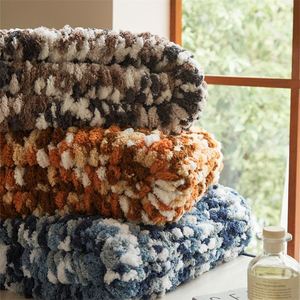 Plaid en grosse maille chenille extra doux, tissé, pour chambre à coucher, décoration nordique, luxe, épais, chaud, pour l'hiver - Product Image 2
