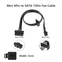 4-Pin Molex Female 2 X Kabel SATA Splitter 15 Pin Sudut Kanan Inti Tembaga Berisolasi PVC untuk HDD SSD Patical Drives