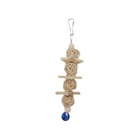 Jouet perroquet, jouet en bois rongeant les dents poulpe cage à oiseaux accessoires suspendus fournitures pour oiseaux échelle d'escalade boule de rotin