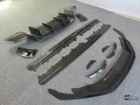 Kit carrosserie en fibre de carbone style P amélioré pour Audi R8 16-18 : Lame de pare-chocs avant, diffuseur arrière, jupes latérales et décoration de lame aérodynamique avant