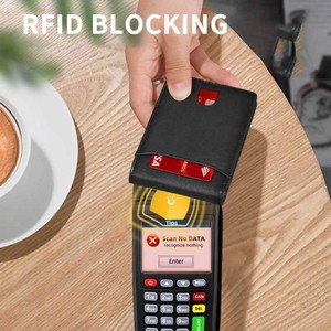 Tarjetero de cuero con bloqueo RFID para hombre, billetera corta de alta capacidad para hombre - Product Image 5