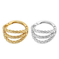 Cincin Hidung & Paku Hidung Baja Anti Karat 316 Seamless Hinge Twist Warna Emas dan Perak dengan Zirkon, Hadiah Pertunangan & Pernikahan