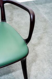 Chaise de salle à manger scandinave en bois de luxe avec siège rembourré pour la maison moderne, restaurant, hôtellerie, mobilier PISANO - Product Image 6
