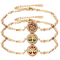 Bracelet diffuseur d'huiles essentielles en acier inoxydable, bracelet magnétique en cuir pour aromathérapie, bijoux pour hommes et femmes, cadeau