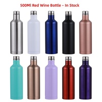 Thermos classique 500 ml pour vin rouge et bière, en acier inoxydable 304, isotherme, pour sports de plein air, étanche à la glace, personnalisable, maintien thermique 6-12h