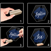 Ychon acrylique Table signe support cadre support acrylique numéro 1 à 30 avec support en bois décorations de pièce maîtresse pour réception de mariage