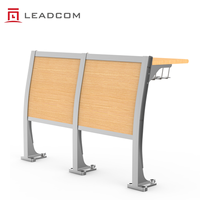 LEADCOM LS-423 Chaise de conférence moderne avec accoudoirs en bois, chaise de salle de conférence à plateau relevable en contreplaqué, pour salle de classe universitaire à niveaux
