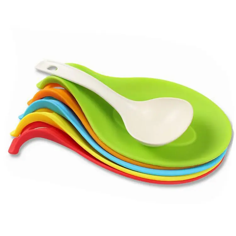 Multipurpose Spatula Holder Food Grade Silicone Spoon Put Mat Device Kitchen Tool Silicone Spoon Rest