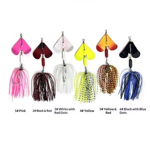 เหยื่อปลอมแบบ Spinnerbait สีสันสดใส ทนทานต่อการเกี่ยวขาด <span class=keywords><strong>หัว</strong></span>จิ๊กแบบมีหนวด ทำจากซิลิโคนไฟเบอร์เนื้อนุ่ม สำหรับตก<span class=keywords><strong>ปลา</strong></span>ในทะเลสาบและน้ำเค็ม - Product Image 5
