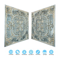 Plaques de plafond décoratives 2x2 pieds en PVC, grille de plafond suspendu carrée, ignifuge, étanche, performance incendie classe A, livraison incluse