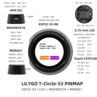 LILYGO T-Circle-S3 Compact ESP32-S3 IoT Development Kit Layar Sentuh LCD Bundar 0,75 inci + Fungsi Audio DIY Maker