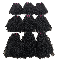 Extensiones de Cabello Brasileño SDD de Alta Gama, Cabello Virgen con Cutícula Alineada, Doble Trama, Rizo Pixie Funmi, Color Natural
