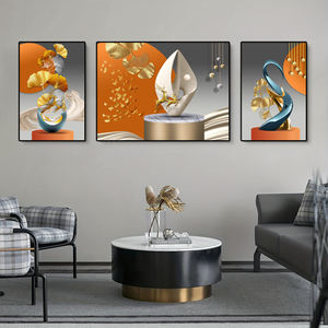 Decorazione per <span class=keywords><strong>Soggiorno</strong></span>, Poster di Lusso su Tela Dorata, Cornice Artistica Moderna, Arte Astratta in Cristallo e Porcellana, Quadro da <span class=keywords><strong>Parete</strong></span> - Product Image 4