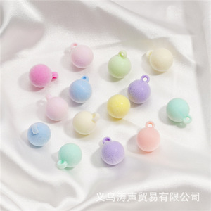 Breloques en forme de boule floquée, couleurs macaron, pendentifs ronds en peluche, accessoires DIY pour coiffures et chaînes de téléphone - Product Image 1