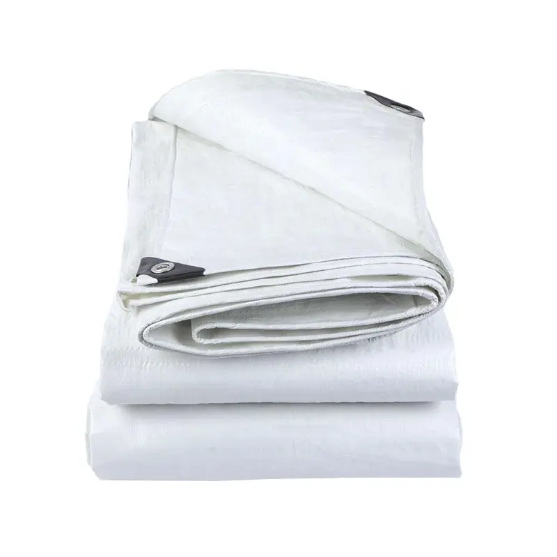 200g White PE Plastic Tarpaulin Sheet Cover With UV Treatment Anti Aging