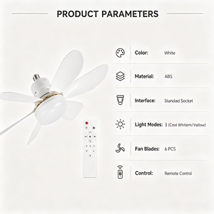Nouvelle lampe ventilateur à vis, économe en énergie pour chambre et cuisine, lustre de plafond intégré avec ventilateur de plafond pour la maison - Product Image 4