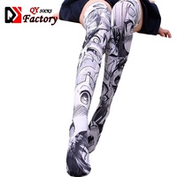 Chaussettes au genou, impression numérique, sans couture, sublimation, imprimé 3d, animé, pour filles, Design personnalisé, 360