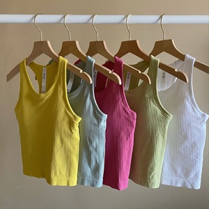 Meilleure vente soutien-gorge de sport côtelé à impact élevé pour femmes doux entraînement Gym Fitness Yoga haut respirant gilet de sport - Product Image 1